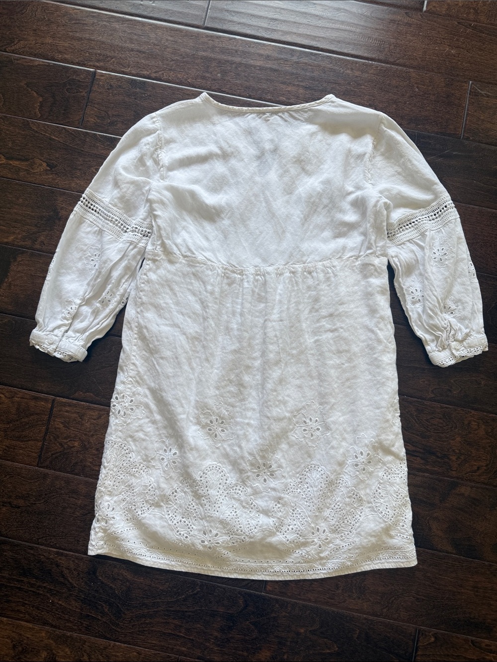 Tommy Bahama White Eyelet Linen Tunic Dress Swimsuit Cover-Up - Picture 5 of 5